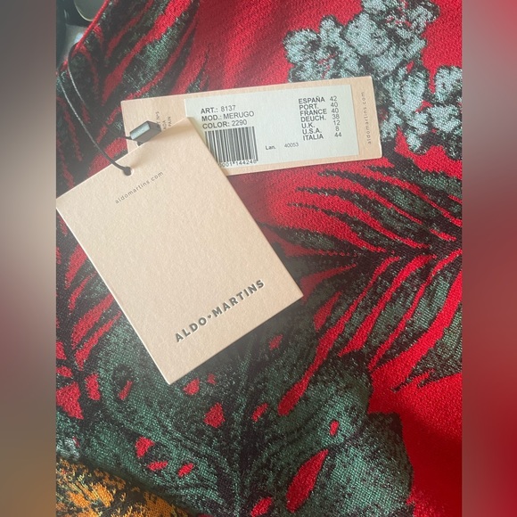 Aldo Martins Red Jacquard Wool-Blend Sweater US Size 8 (Med) NWT - Picture 6 of 7